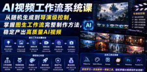 AI视频工作流系统课,从随机生成到导演级控制,掌握图生工作流完整制作方法,稳定产出高质量AI视频-中创网_分享创业项目_助您在家赚钱