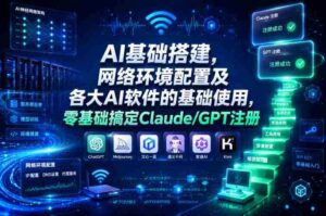 AI基础搭建,网络环境配置及各大AI软件的基础使用,零基础搞定Claude/GPT注册-中创网_分享创业项目_助您在家赚钱