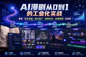 AI漫剧从0到1的工业化实战，覆盖“选本改编—美术资产—视频生成—后期剪辑”全链路（更新6月）-中创网_分享创业项目_助您在家赚钱