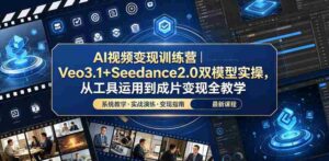 AI视频变现训练营|Veo3.1+Seedance2.0双模型实操,从工具运用到成片变现全教学-中创网_分享创业项目_助您在家赚钱