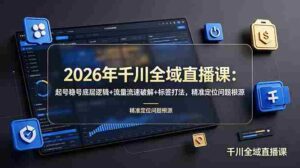 (19117期) 2026年千川全域直播课:起号稳号底层逻辑+流量流速破解+标签打法,精准定位问题根源-中创网_分享创业项目_助您在家赚钱
