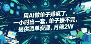 用AI做单子賺疯了,一小时出一套,单子接不完,提供派单资源,月稳2W【揭秘】-中创网_分享创业项目_助您在家赚钱