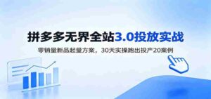 淘宝无界全站投放3.0:零销量新品起量方案,30天实操跑出投产20案例-中创网_分享创业项目_助您在家赚钱