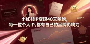 小红书IP变现40天陪跑,每一位个人IP,都有自己的品牌影响力-中创网_分享创业项目_助您在家赚钱