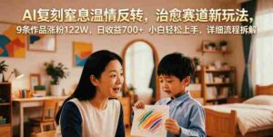 AI复刻窒息温情反转,治愈赛道新玩法,9条作品涨粉122W,日收益700+ 小白轻松上手,详细流程拆解-中创网_分享创业项目_助您在家赚钱