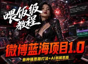 微博蓝海项目1.0_各种Sao操作整理+AI引流拆解,喂饭级教学-中创网_分享创业项目_助您在家赚钱