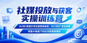 社媒投放与获客实操训练营,从0到1搭建外贸社媒营销体系,FB+INS广告全流程,掌握AI赋能下的B2B获客新增长-中创网_分享创业项目_助您在家赚钱