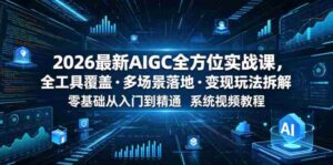 2026最新AIGC全方位实战课,全工具覆盖・多场景落地・变现玩法拆解,零基础从入门到精通系统视频教程-中创网_分享创业项目_助您在家赚钱