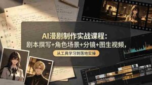(19020期)AI漫剧制作实战课程:剧本撰写+角色场景+分镜+图生视频,从工具学习到落地实操-中创网_分享创业项目_助您在家赚钱