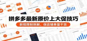 拼多多最新原价上大促技巧:新规限制拆解,保店铺单量干货-中创网_分享创业项目_助您在家赚钱