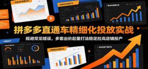 拼多多直通车精细化投放实战:规避常见错误,多套出价起量打法稳定拉高店铺投产-中创网_分享创业项目_助您在家赚钱