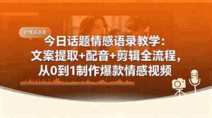 （18719期）今日话题情感语录教学：文案提取+配音+剪辑全流程，从0到1制作爆款情感视频-中创网_分享创业项目_助您在家赚钱