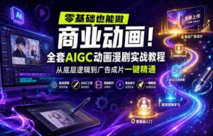 零基础也能做商业动画!全套AIGC动画漫剧实战教程,从底层逻辑到广告成片一键精通-中创网_分享创业项目_助您在家赚钱