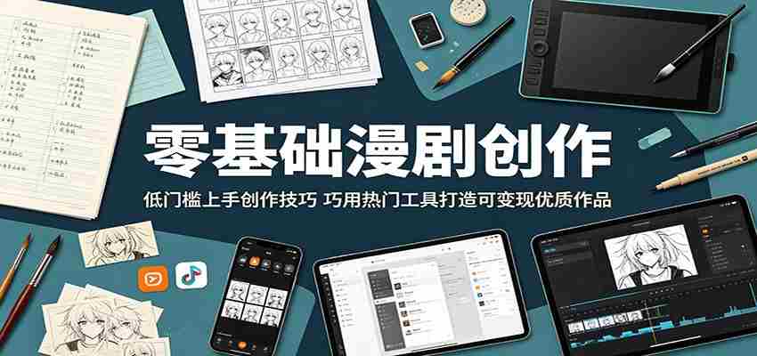 零基础漫剧创作：低门槛上手创作技巧，巧用热门工具打造可变现优质作品-中创网_分享创业项目_助您在家赚钱