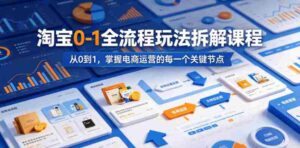 淘宝0-1全流程玩法拆解课程,从0到1,掌握电商运营的每一个关键节点-中创网_分享创业项目_助您在家赚钱
