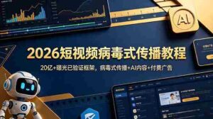 (18986期)2026短视频病毒式传播教程:20亿+曝光已验证框架,病毒式传播+AI内容+付费广告-中创网_分享创业项目_助您在家赚钱