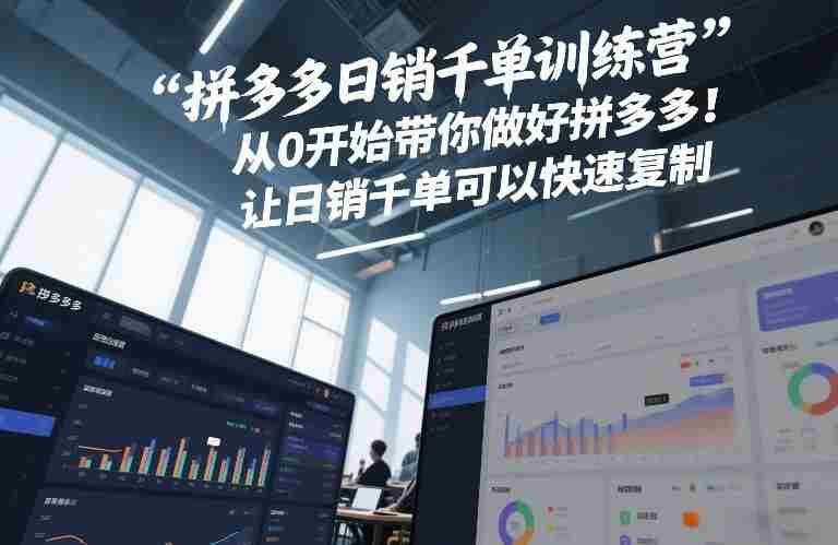 拼多多日销千单训练营,从0开始带你做好拼多多,让日销千单可以快速复制(更新26年6月)