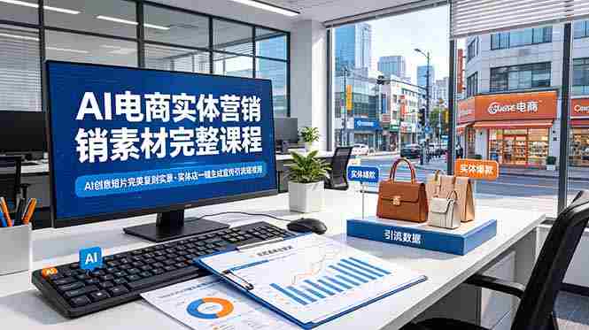 （19076期）AI电商实体营销素材完整课程，AI创意短片完美复刻实景，实体店一键生成宣传引流短视频-中创网_分享创业项目_助您在家赚钱