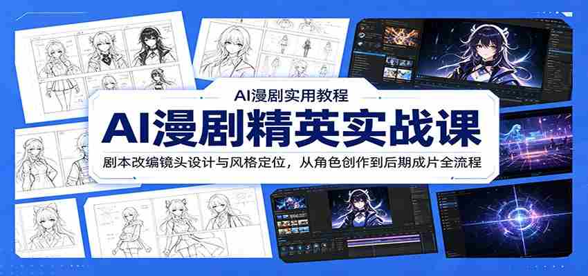 AI漫剧精英实战课：剧本改编镜头设计与风格定位，从角色创作到后期成片全流程-中创网_分享创业项目_助您在家赚钱