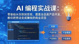 (18806期)AI编程实战课-第三期-6月更新:零基础从创意到变现,覆盖全品类产品开发,把想法变成赚钱项目-中创网_分享创业项目_助您在家赚钱