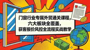 (18777期)门窗行业专属外贸通关课程,六大板块全覆盖,获客报价风控全流程实战教学-中创网_分享创业项目_助您在家赚钱