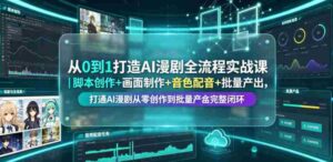 从0到1打造AI漫剧全流程实战课|脚本创作+画面制作+音色配音+批量产出,打通AI漫剧从零创作到批量量产完整闭环-中创网_分享创业项目_助您在家赚钱