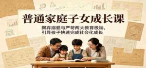 普通家庭子女成长课：摒弃溺爱与严苛两大教育极端，引导孩子快速完成社会化成长-中创网_分享创业项目_助您在家赚钱