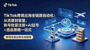 （18907期）TikTok跨境出海全链路自动化：从流量到留量，账号批量注册+AI起号+选品策略一站式-中创网_分享创业项目_助您在家赚钱