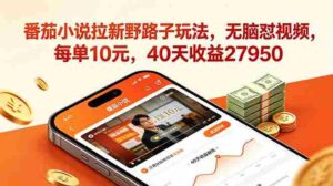 （18751期）番茄小说拉新野路子玩法，无脑怼视频，每单10元，40天收益27950-中创网_分享创业项目_助您在家赚钱
