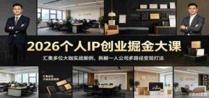 2026个人IP创业掘金大课：汇集多位大咖实战案例，拆解一人公司多路径变现打法-中创网_分享创业项目_助您在家赚钱