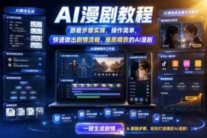 AI漫剧教程,跟着步骤实操,操作简单,快速做出剧情流畅、画质精致的AI漫剧-中创网_分享创业项目_助您在家赚钱