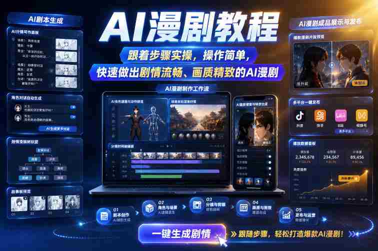 AI漫剧教程,跟着步骤实操,操作简单,快速做出剧情流畅、画质精致的AI漫剧