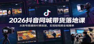 2026抖音同城带货落地课:从账号搭建到付费投放,实现短视频全域爆单-中创网_分享创业项目_助您在家赚钱
