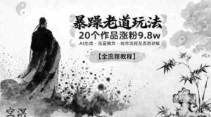 暴躁老道玩法，20个作品涨粉9.8w，AI生成，流量爆炸，制作流程及思路讲解-中创网_分享创业项目_助您在家赚钱