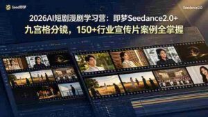 (19055期)2026AI短剧漫剧学习营:即梦Seedance2.0+九宫格分镜,150+行业宣传片案例全掌握-中创网_分享创业项目_助您在家赚钱