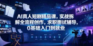 AI真人短剧精品课,实战拆解全流程创作,求职面试辅导,0基础入门到就业-中创网_分享创业项目_助您在家赚钱
