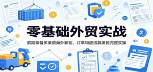 零基础外贸实战:前期筹备多渠道海外获客,订单物流结算退税完整实操-中创网_分享创业项目_助您在家赚钱