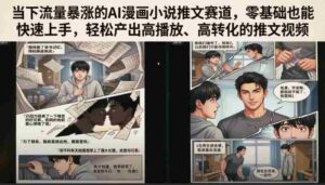当下流量暴涨的AI漫画小说推文赛道,零基础也能快速上手,轻松产出高播放、高转化的推文视频-中创网_分享创业项目_助您在家赚钱