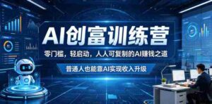 AI创富训练营，零门槛，轻启动，人人可复制的AI賺钱之道，普通人也能靠AI实现收入升级-中创网_分享创业项目_助您在家赚钱