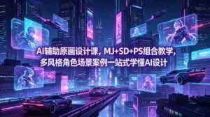 (18731期)AI辅助原画设计课,MJ+SD+PS组合教学,多风格角色场景案例一站式学懂AI设计-中创网_分享创业项目_助您在家赚钱