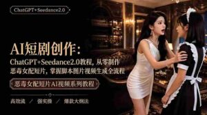 AI短剧从零创作实战课|ChatGPT脚本撰写+Seedance2.0视频生成,恶毒女配短剧全流程教程-中创网_分享创业项目_助您在家赚钱