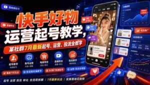 快手好物运营起号教学，某社群7月最新起号、运营、投流全教学-中创网_分享创业项目_助您在家赚钱