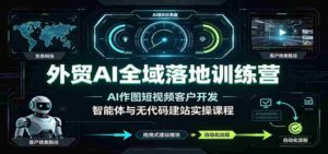 外贸AI全域落地训练营:AI作图短视频客户开发,智能体与无代码建站实操课程-中创网_分享创业项目_助您在家赚钱
