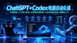 (19583期)ChatGPT+Codex电脑自动化课:环境搭建×三大核心实战×全场景应用拓展×AI自主操控电脑×零基础上手-中创网_分享创业项目_助您在家赚钱