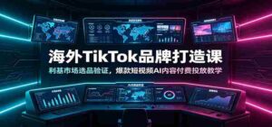海外TikTok品牌打造课:利基市场选品验证,爆款短视频AI内容付费投放教学-中创网_分享创业项目_助您在家赚钱