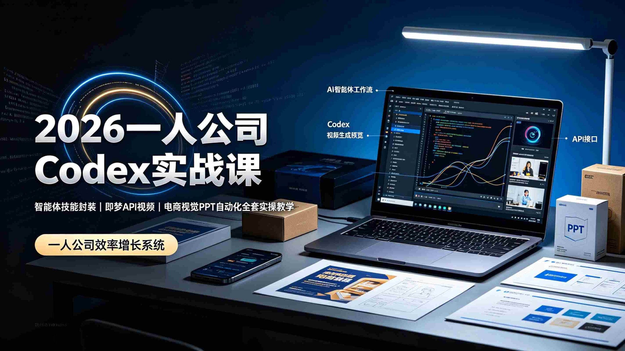 (19503期)2026一人公司Codex实战课◆智能体技能封装|即梦API视频|电商视觉PPT自动化全套实操教学-中创网_分享创业项目_助您在家赚钱