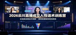 2026云川直播成交人性话术训练营:全链路直播话术拆解,通用直播框架落地教程-中创网_分享创业项目_助您在家赚钱