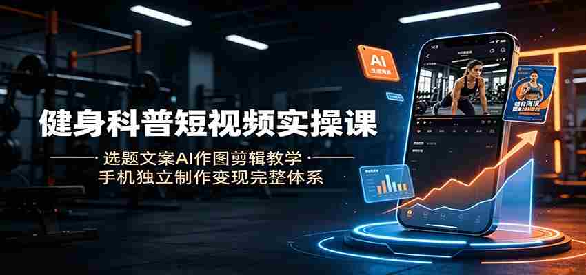 健身科普短视频实操课：选题文案AI作图剪辑教学，手机独立制作变现完整体系-中创网_分享创业项目_助您在家赚钱