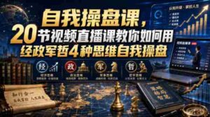 自我操盘课,20节视频直播课教你如何用经政军哲4种思维自我操盘-中创网_分享创业项目_助您在家赚钱