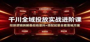 千川全域投放实战进阶课:投放逻辑拆解,叠投抢量抖+搭配起量全套落地方案-中创网_分享创业项目_助您在家赚钱